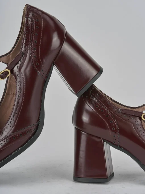 Décolleté e slingback tacco 8cm pelle bordo'