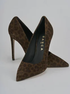Décolleté e slingback tacco 10cm camoscio multicolor