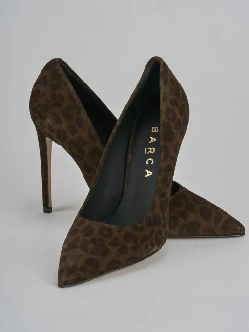 Décolleté e slingback tacco 10cm camoscio multicolor