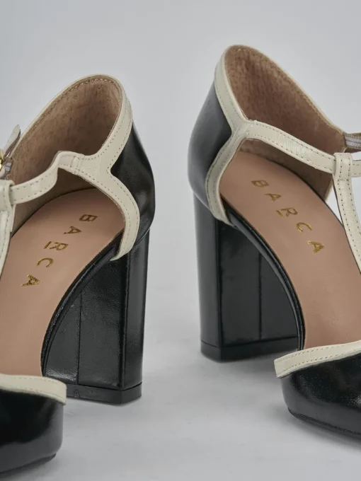 Décolleté e slingback tacco 8cm pelle nero