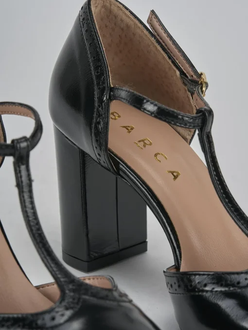 Décolleté e slingback tacco 8cm pelle nero