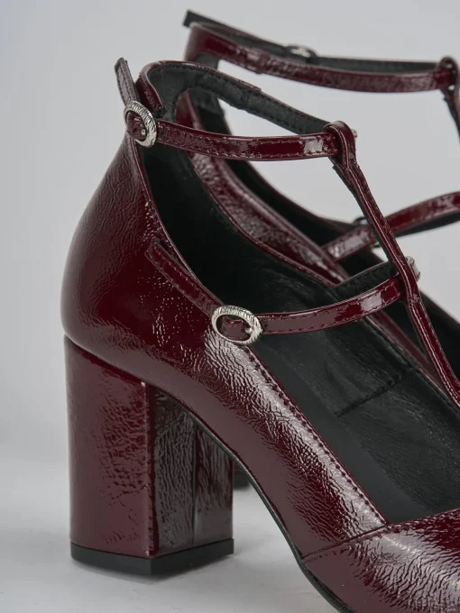Décolleté e slingback tacco 8cm vernice bordo'