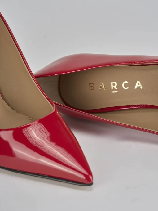 Décolleté e slingback tacco 10cm vernice rosso