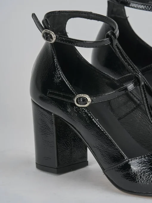 Décolleté e slingback tacco 8cm vernice nero