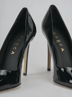Décolleté e slingback tacco 10cm vernice nero