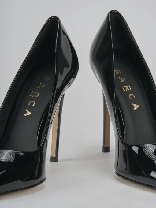 Décolleté e slingback tacco 10cm vernice nero