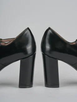 Décolleté e slingback tacco 8cm pelle nero