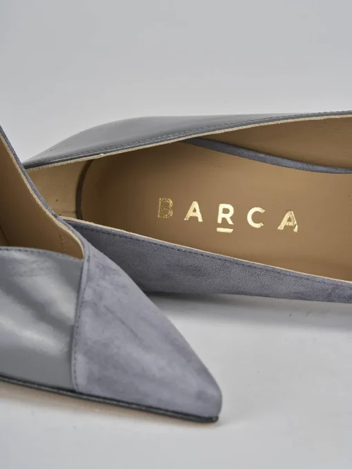 Décolleté e slingback tacco 11cm camoscio grigio