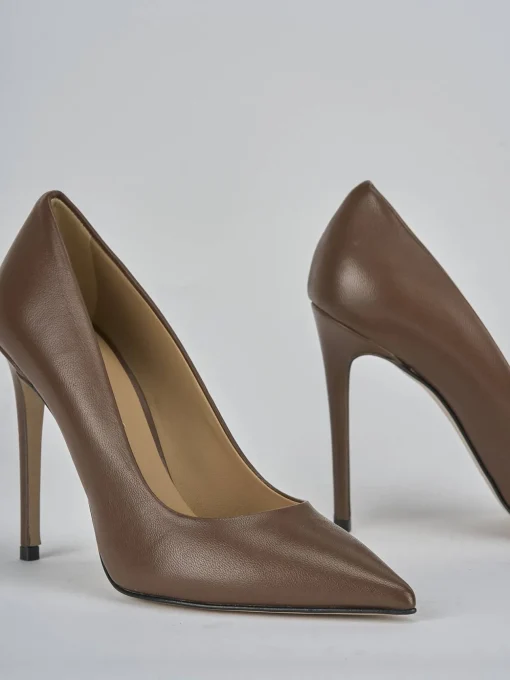 Décolleté e slingback tacco 10cm pelle testa