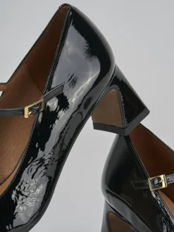 Décolleté e slingback tacco 5cm vernice nero