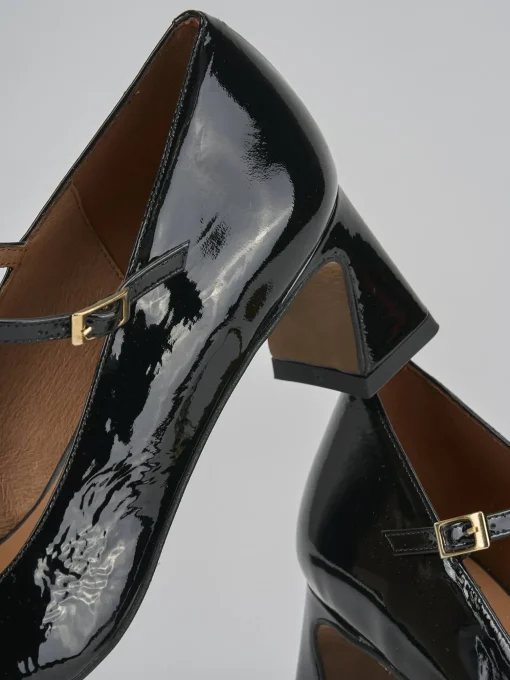 Décolleté e slingback tacco 5cm vernice nero