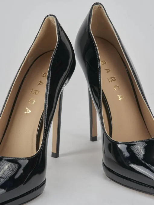 Décolleté e slingback tacco 11cm vernice nero