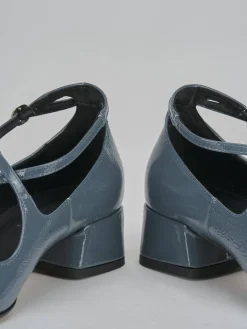 Décolleté e slingback tacco 4cm vernice jeans