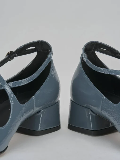 Décolleté e slingback tacco 4cm vernice jeans