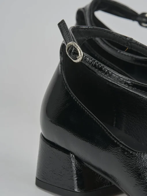 Décolleté e slingback tacco 4cm vernice nero