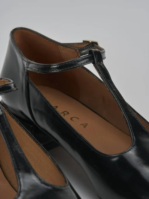 Décolleté e slingback tacco 3cm pelle nero