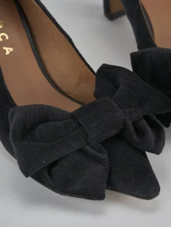 Décolleté e slingback tacco 7cm pelle nero
