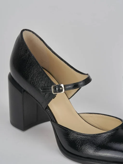Décolleté e slingback tacco 7cm vernice nero