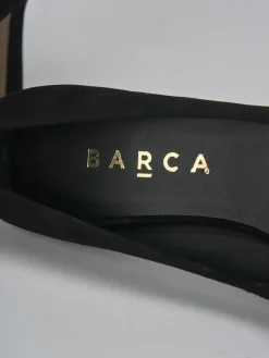 Décolleté e slingback tacco 7cm camoscio nero