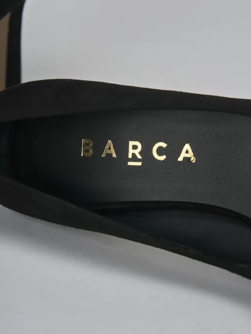 Décolleté e slingback tacco 7cm camoscio nero