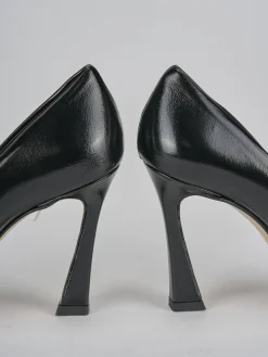 Décolleté e slingback tacco 10cm vernice nero