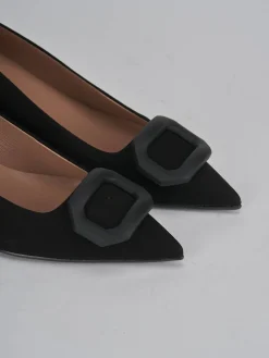 Décolleté e slingback tacco 5cm camoscio nero