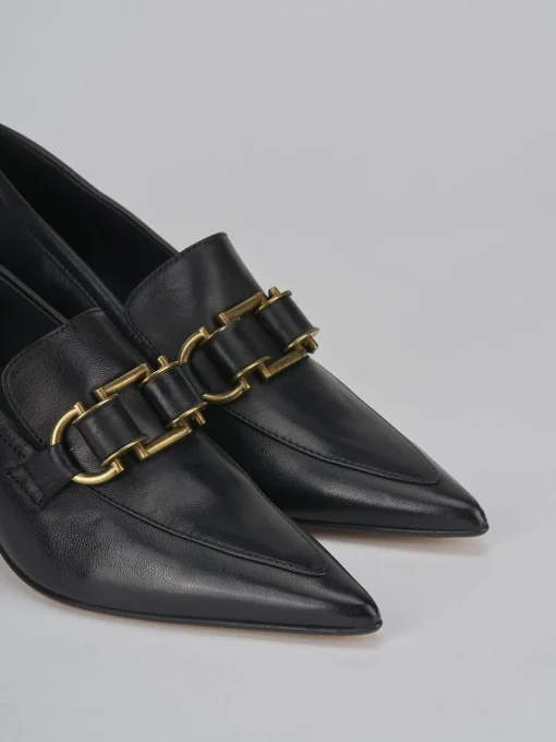 Décolleté e slingback tacco 5cm pelle nero