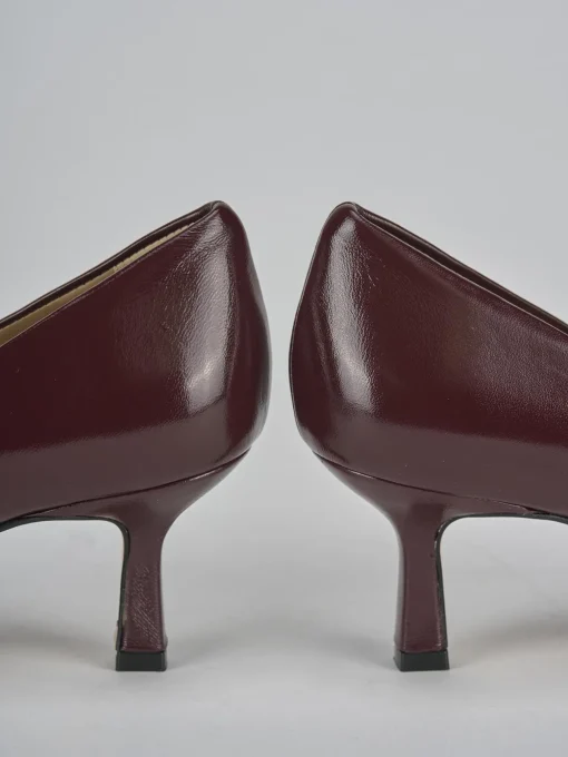 Décolleté e slingback tacco 3cm vernice bordo'