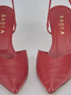 Décolleté e slingback tacco 5cm pelle rosso