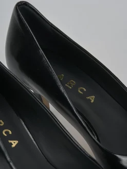 Décolleté e slingback tacco 3cm vernice nero