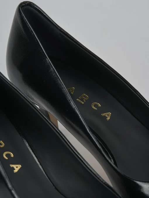 Décolleté e slingback tacco 3cm vernice nero