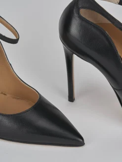 Décolleté e slingback tacco 11cm pelle nero