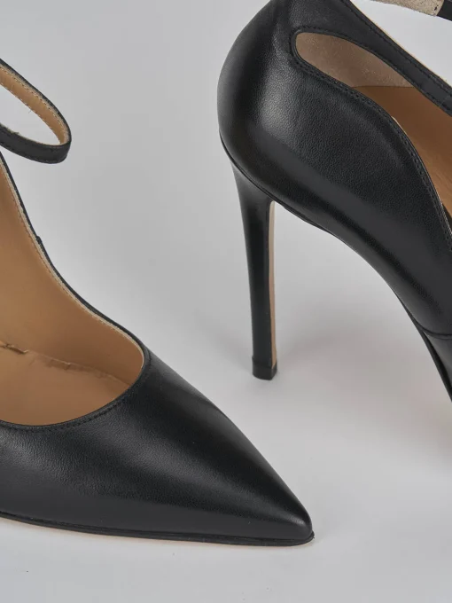 Décolleté e slingback tacco 11cm pelle nero