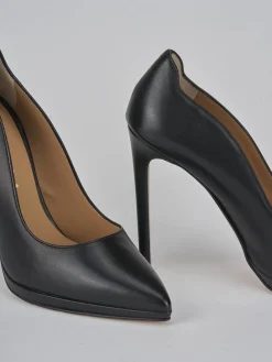 Décolleté e slingback tacco 11cm pelle nero