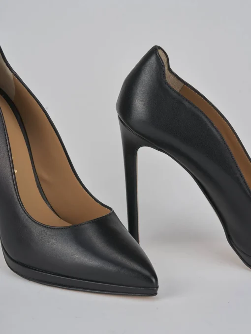Décolleté e slingback tacco 11cm pelle nero