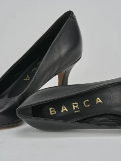 Décolleté e slingback tacco 7cm pelle nero