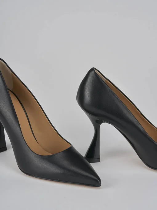 Décolleté e slingback tacco 9cm pelle nero