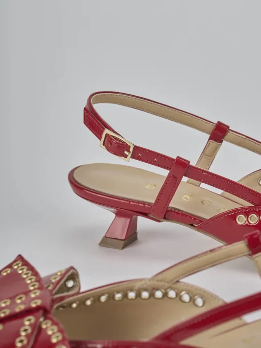 Décolleté e slingback tacco 4cm vernice rosso