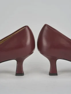 Décolleté e slingback tacco 5cm pelle bordo'
