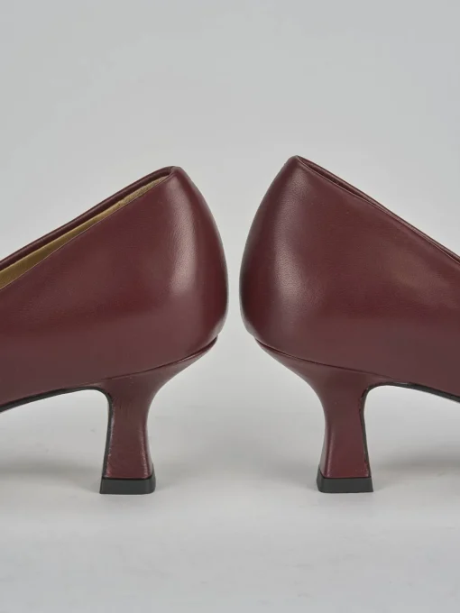Décolleté e slingback tacco 5cm pelle bordo'