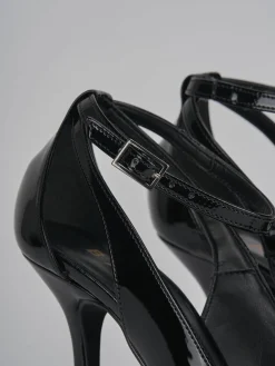 Décolleté e slingback tacco 9cm vernice nero