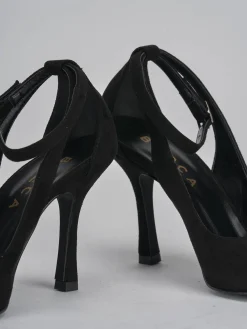 Décolleté e slingback tacco 9cm camoscio nero
