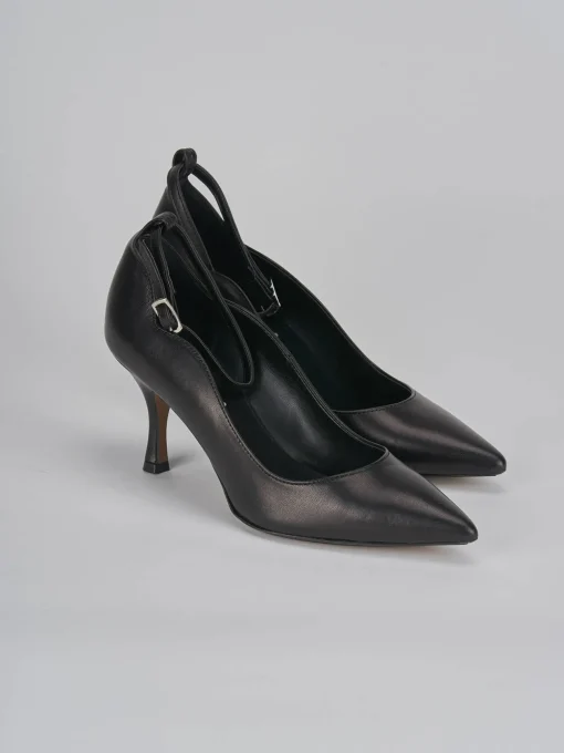 Décolleté e slingback tacco 7cm pelle nero