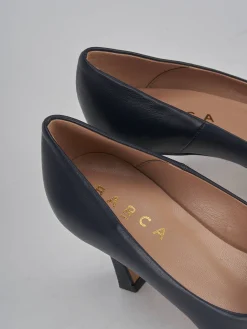 Décolleté e slingback tacco 8cm pelle blu