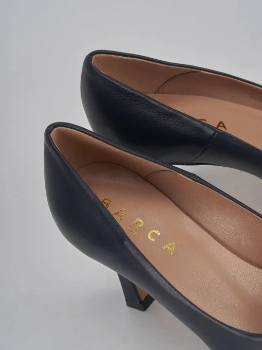 Décolleté e slingback tacco 8cm pelle blu