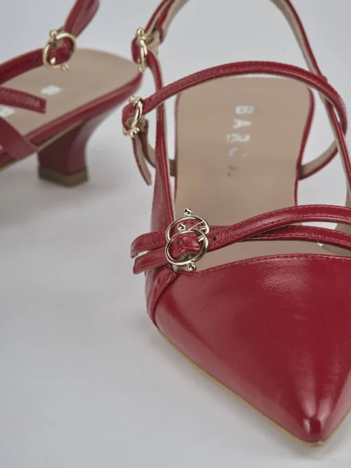 Décolleté e slingback tacco 3cm vernice rosso