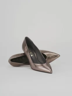 Décolleté e slingback tacco 7cm pelle beige