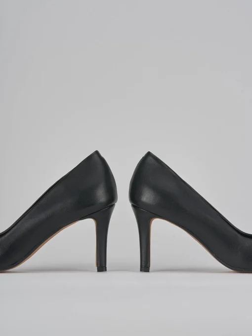Décolleté e slingback tacco 7cm pelle nero