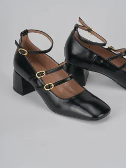 Décolleté e slingback tacco 5cm vernice nero