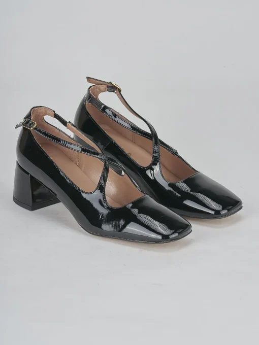 Décolleté e slingback tacco 5cm pelle nero